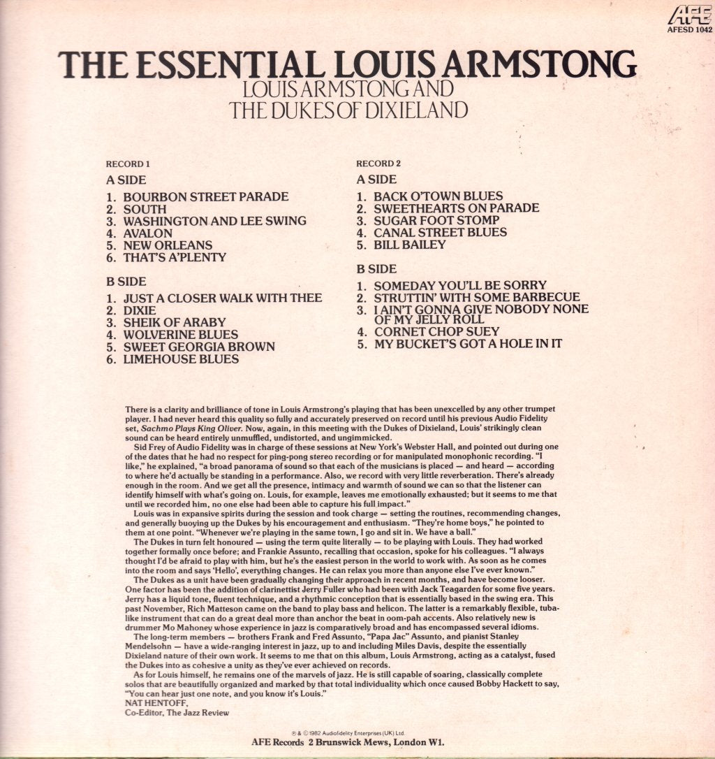 Louis Armstrong - Essential Louis Armstrong - Double Lp
