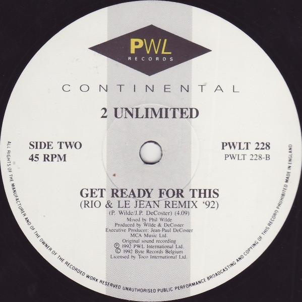 2 Unlimited - Workaholic - 12 Inch