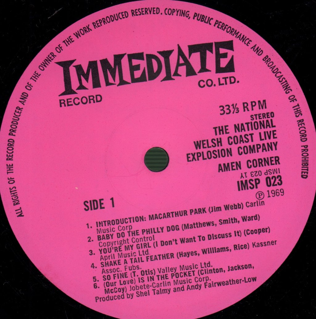 Amen Corner - National Welsh Coast Live Explosion Company - Lp