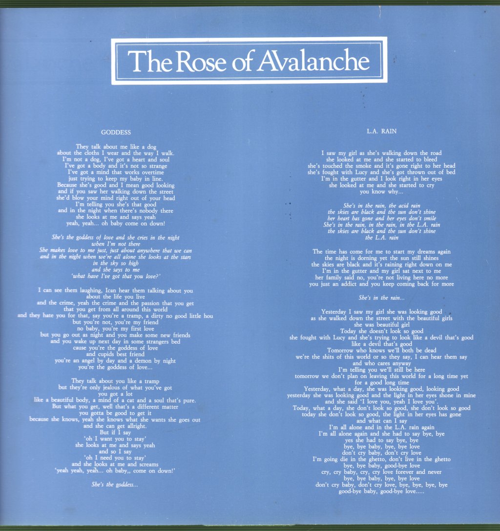 Rose Of Avalanche - Rose Of Avalanche - Lp
