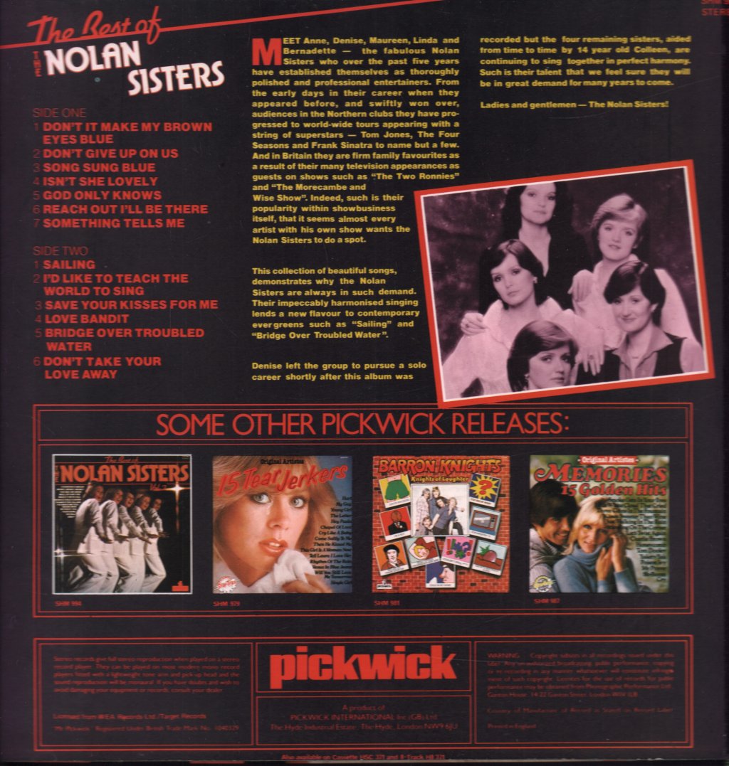 Nolan Sisters - Best Of Vol 1 - Lp