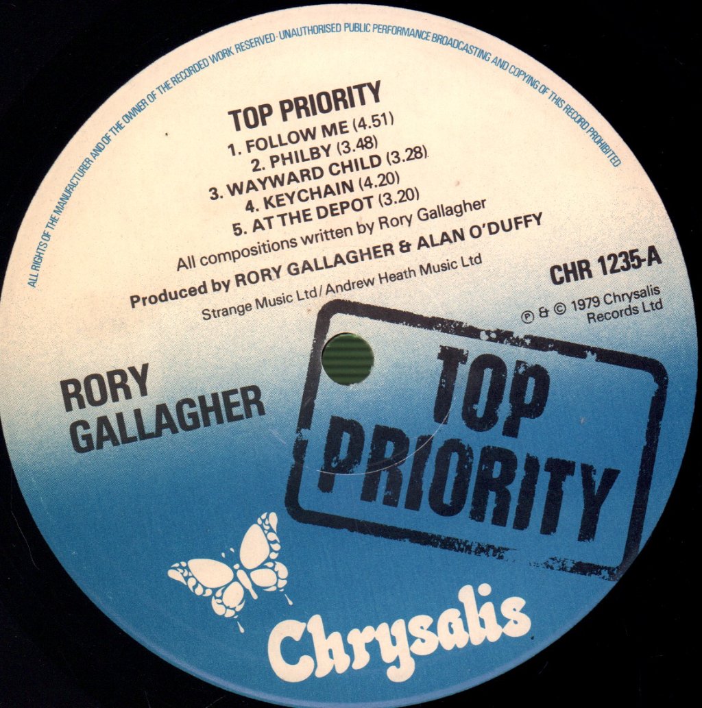 Rory Gallagher - Top Priority - Lp
