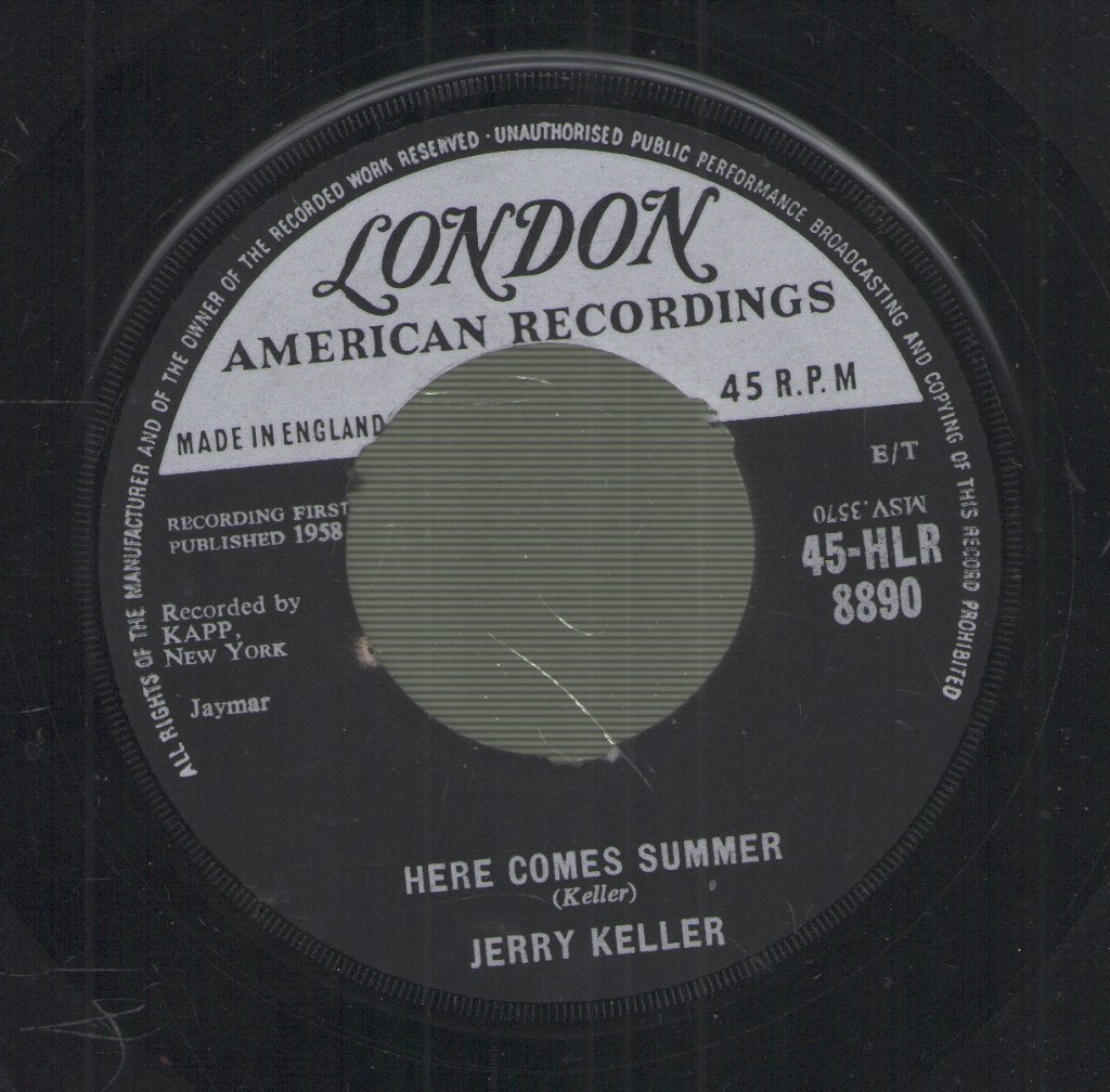 Jerry Keller - Here Comes Summer - 7 Inch