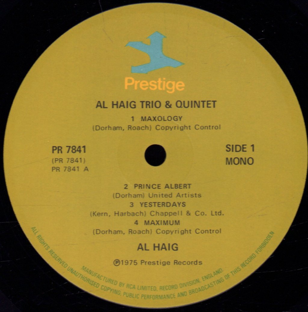 Al Haig - Trio And Quintet - Lp