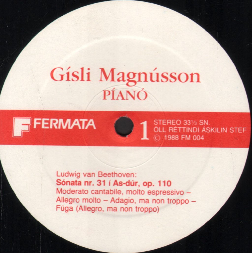 Gisli Magnusson - Beethoven sónata Nr. 31 í As-dúr, op. 110 Brahms Tilbrigði og fúga um stef eftir Handel, op. 24 - Lp