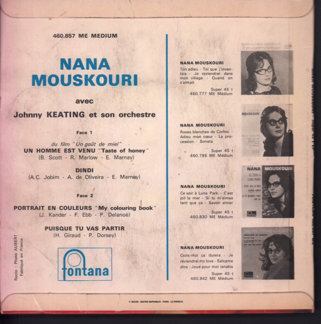 Nana Mouskouri - Un Homme Est Venu - 7 Inch