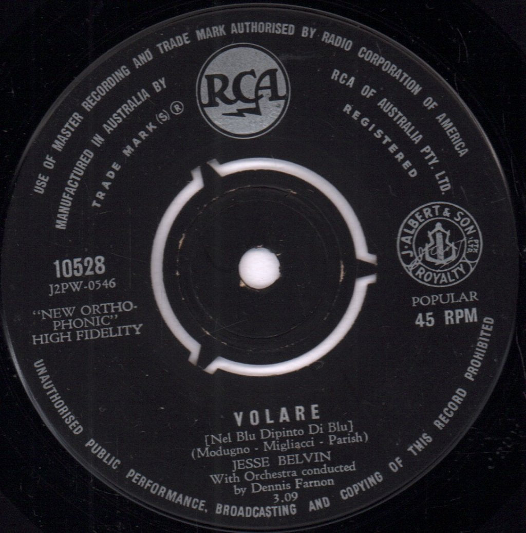 Jesse Belvin - Volare (Nel Blu Dipinto Di Blu) - 7 Inch
