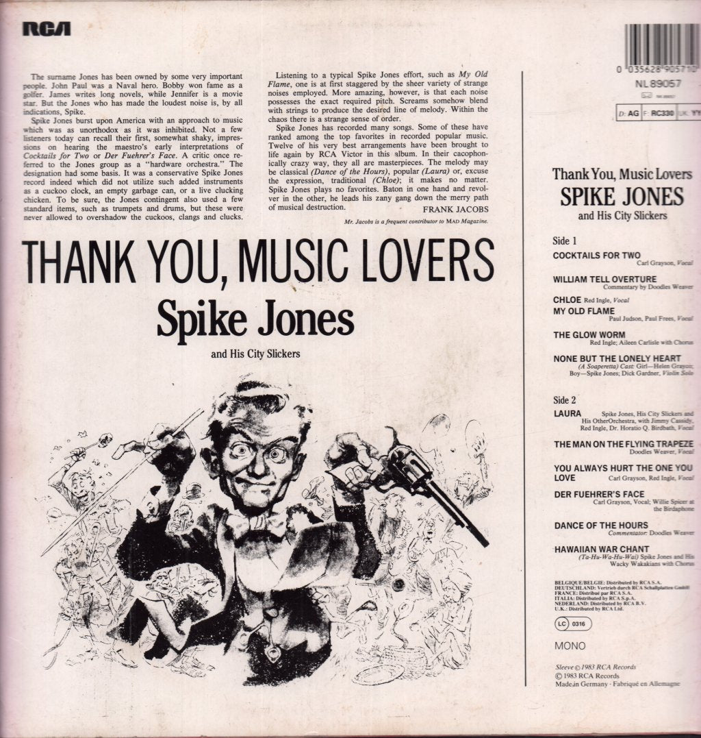 Spike Jones And His City Slickers - Thank You, Music Lovers! - Lp