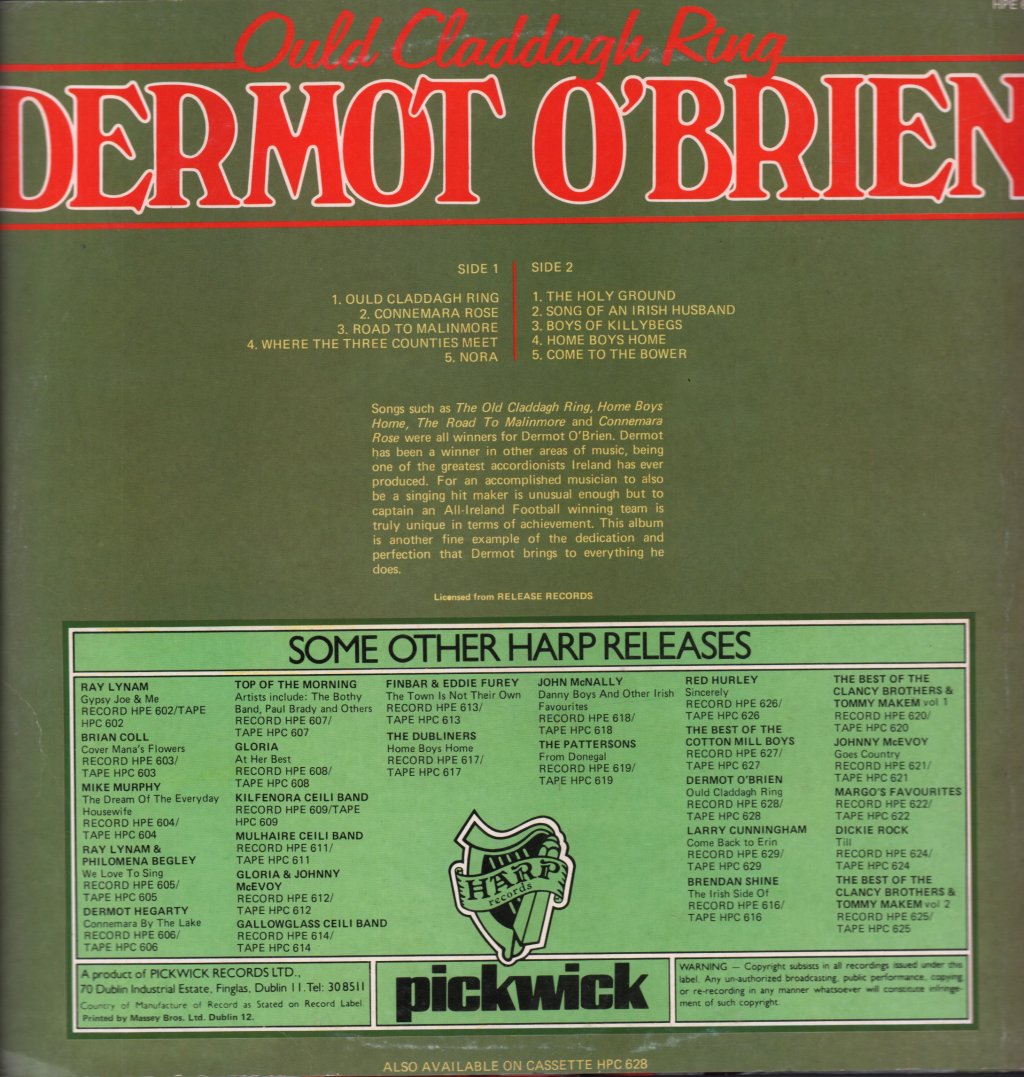 Dermot O'brien - Ould Claddagh Ring - Lp