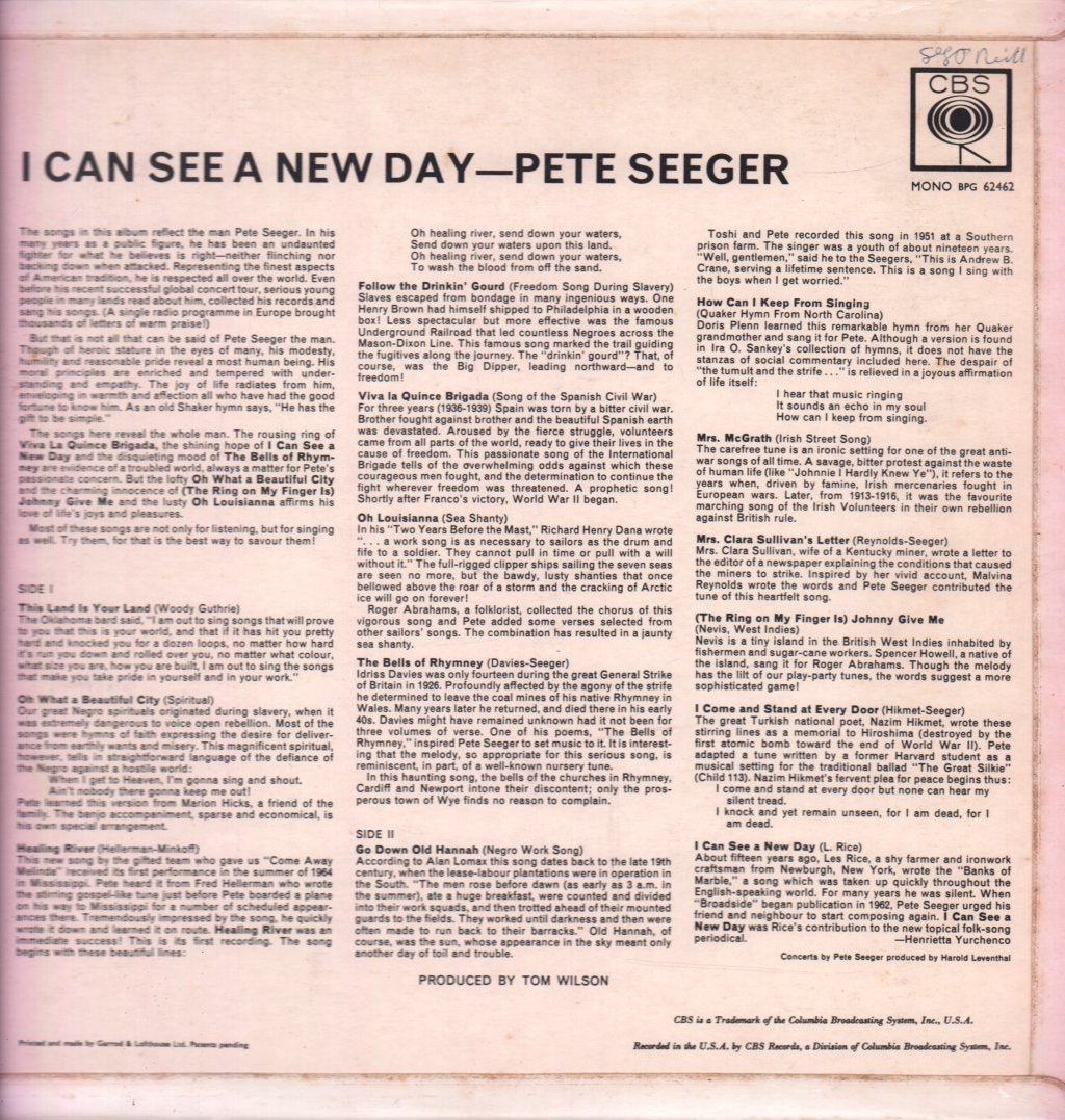 Pete Seeger - I Can See A New Day - Lp