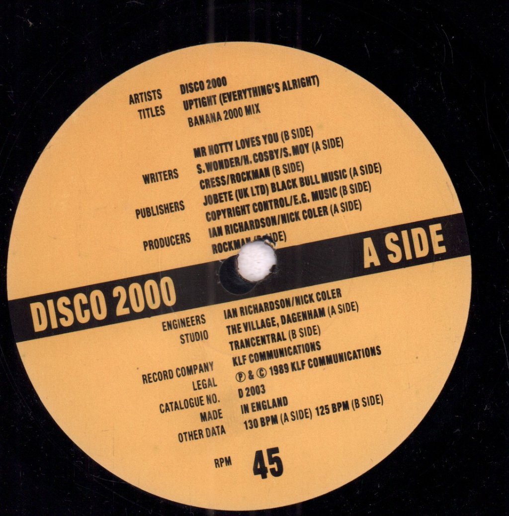 Disco 2000 - Uptight - 7 Inch
