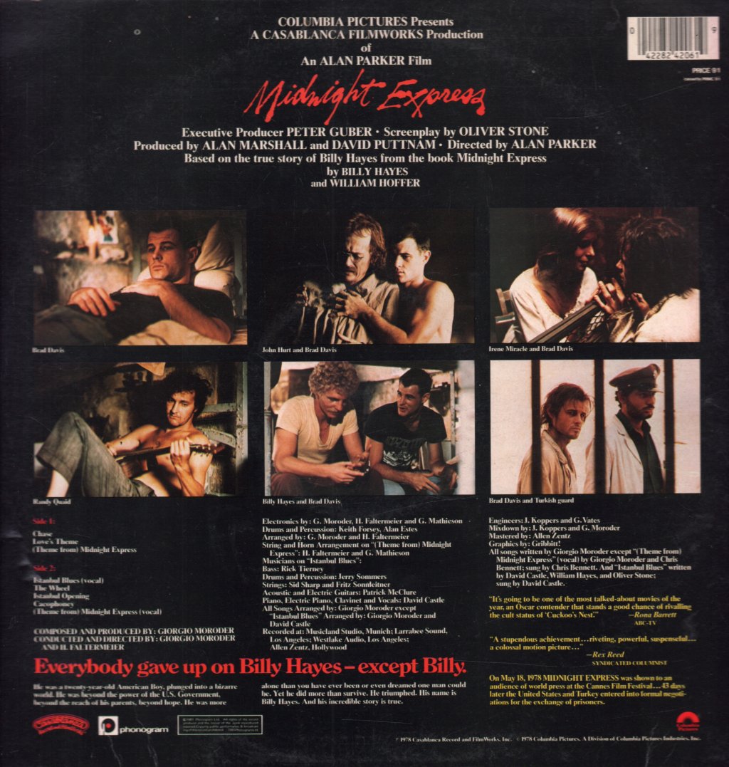 Giorgio Moroder - Midnight Express Music From The Original Motion Picture Soundtrack - Lp