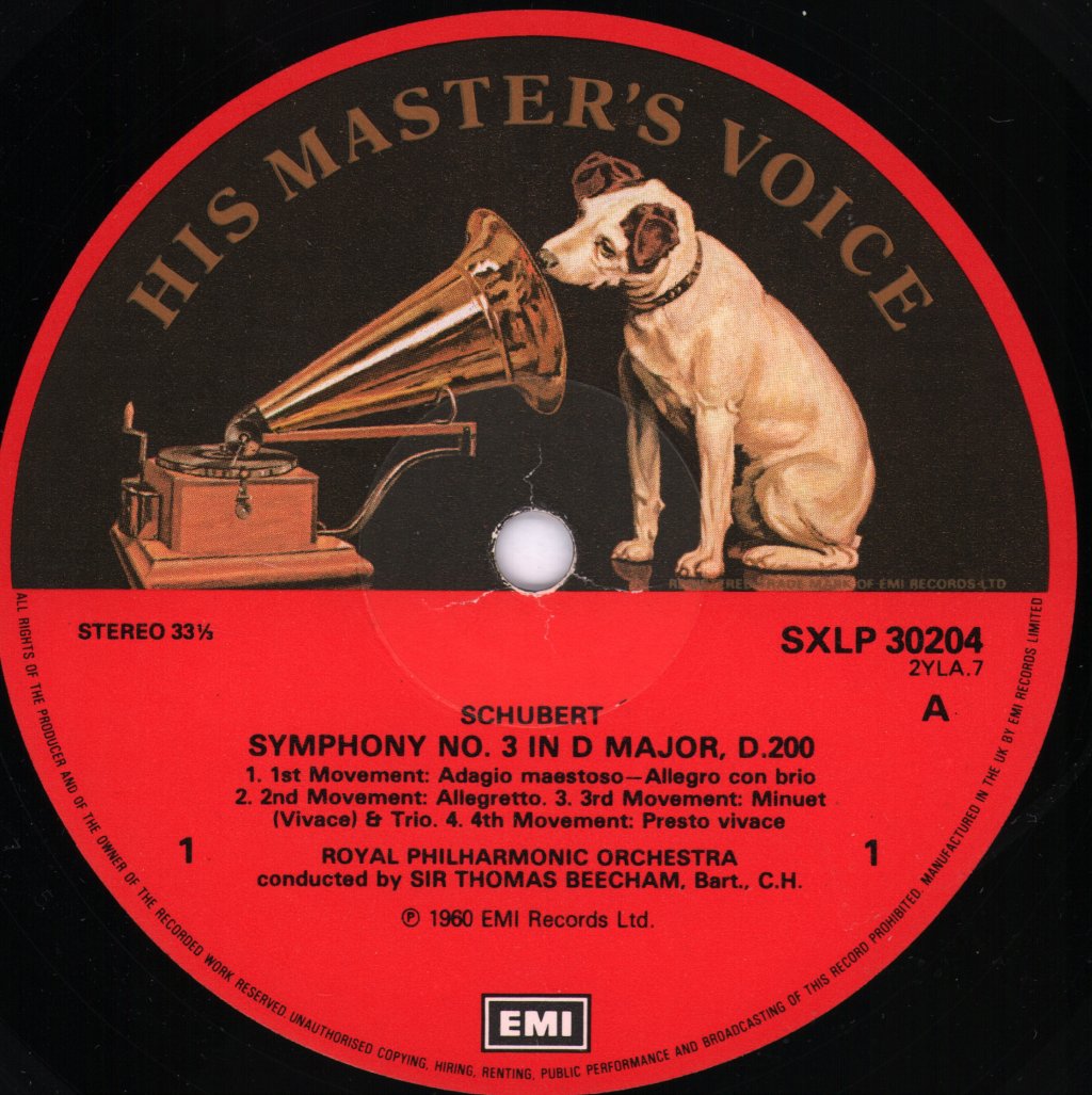 Sir Thomas Beecham / Royal Philharmonic Orchestra - Schubert - Symphony No.3 In D / Symphony No.5 In B Flat - Lp