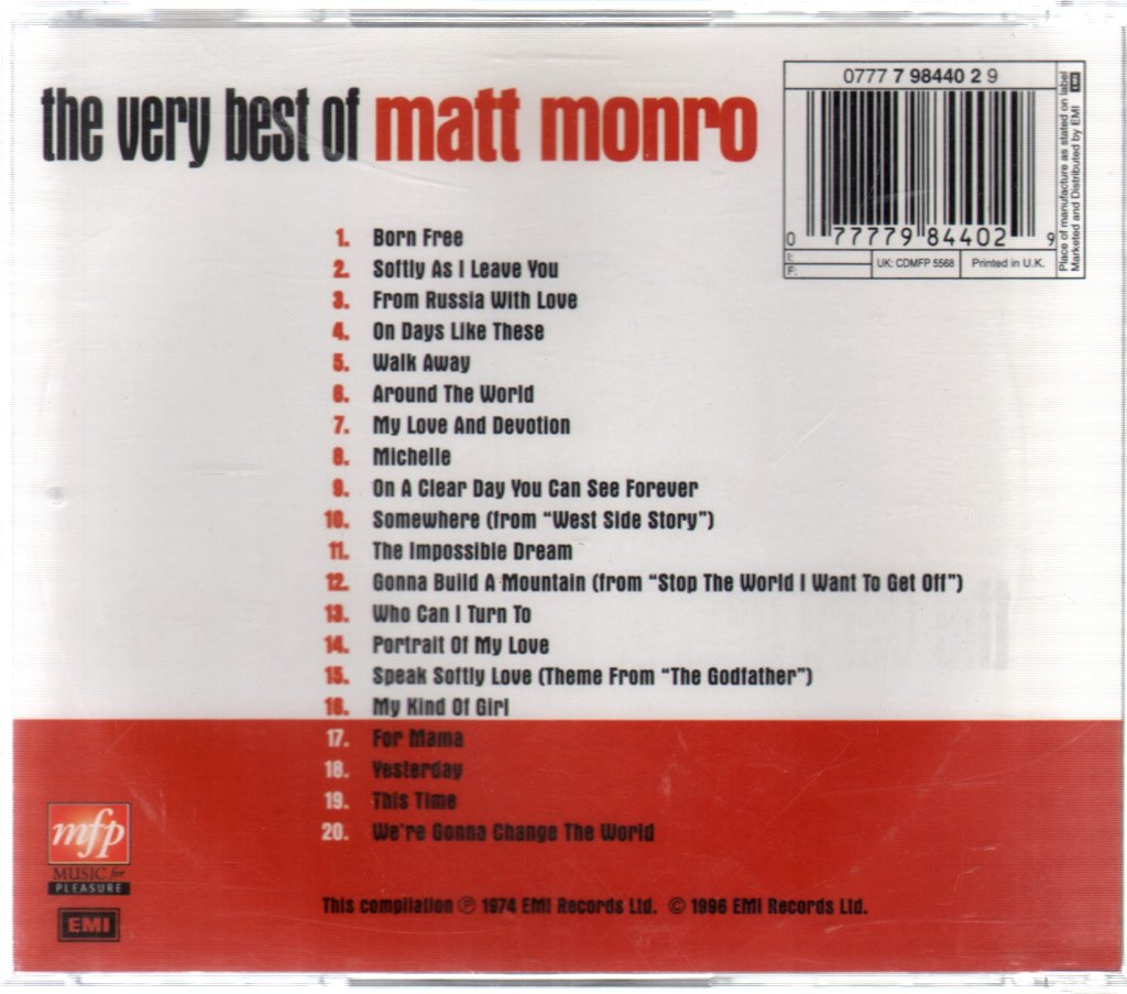 Matt Monro - Very Best Of - Cd