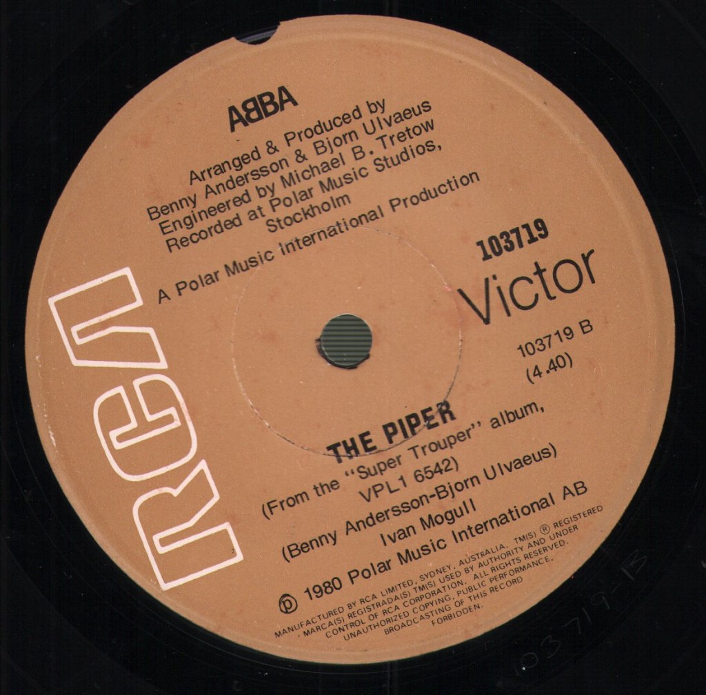 ABBA - On And On And On / The Piper - 7 Inch