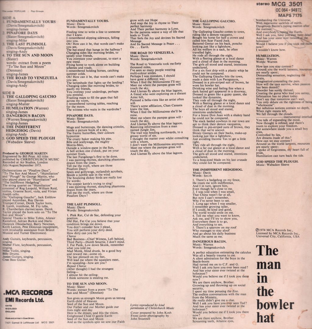 Stackridge - Man In The Bowler Hat - Lp