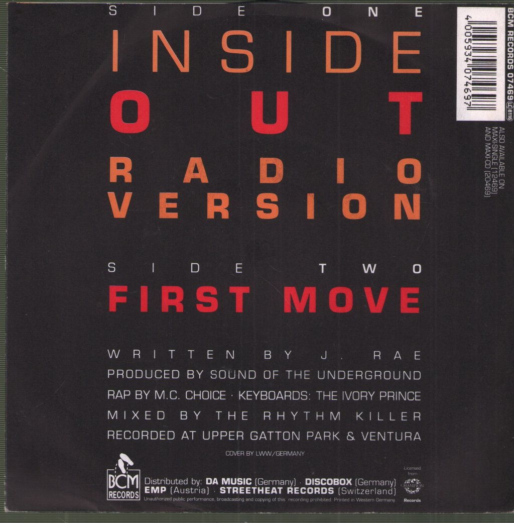 Sound Of The Underground - Inside Out - 7 Inch