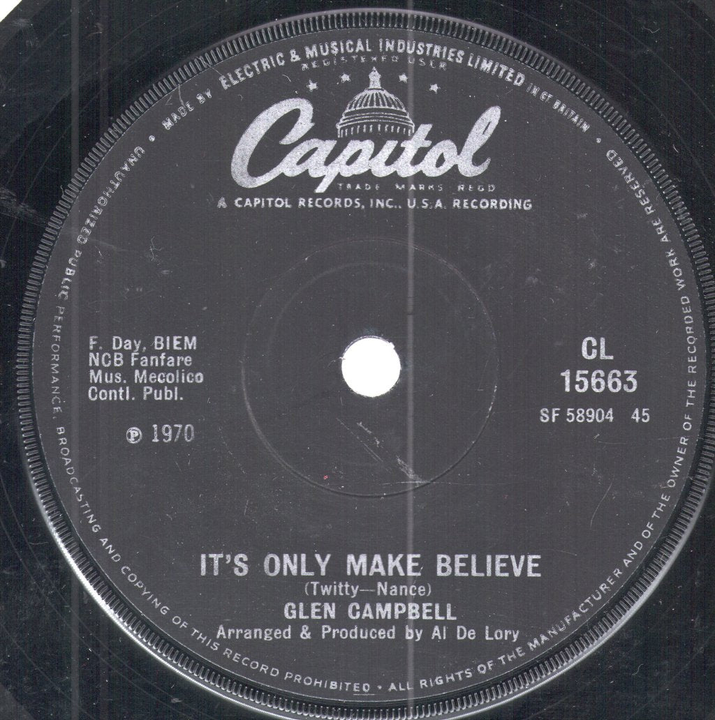 Glen Campbell - It's Only Make Believe - 7 Inch