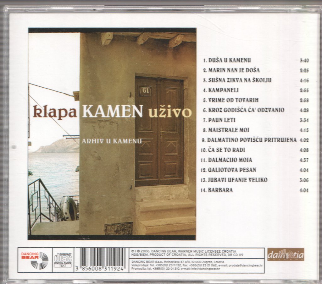 klapa Kamen - Uživo: Arhiv u Kamenu - Cd
