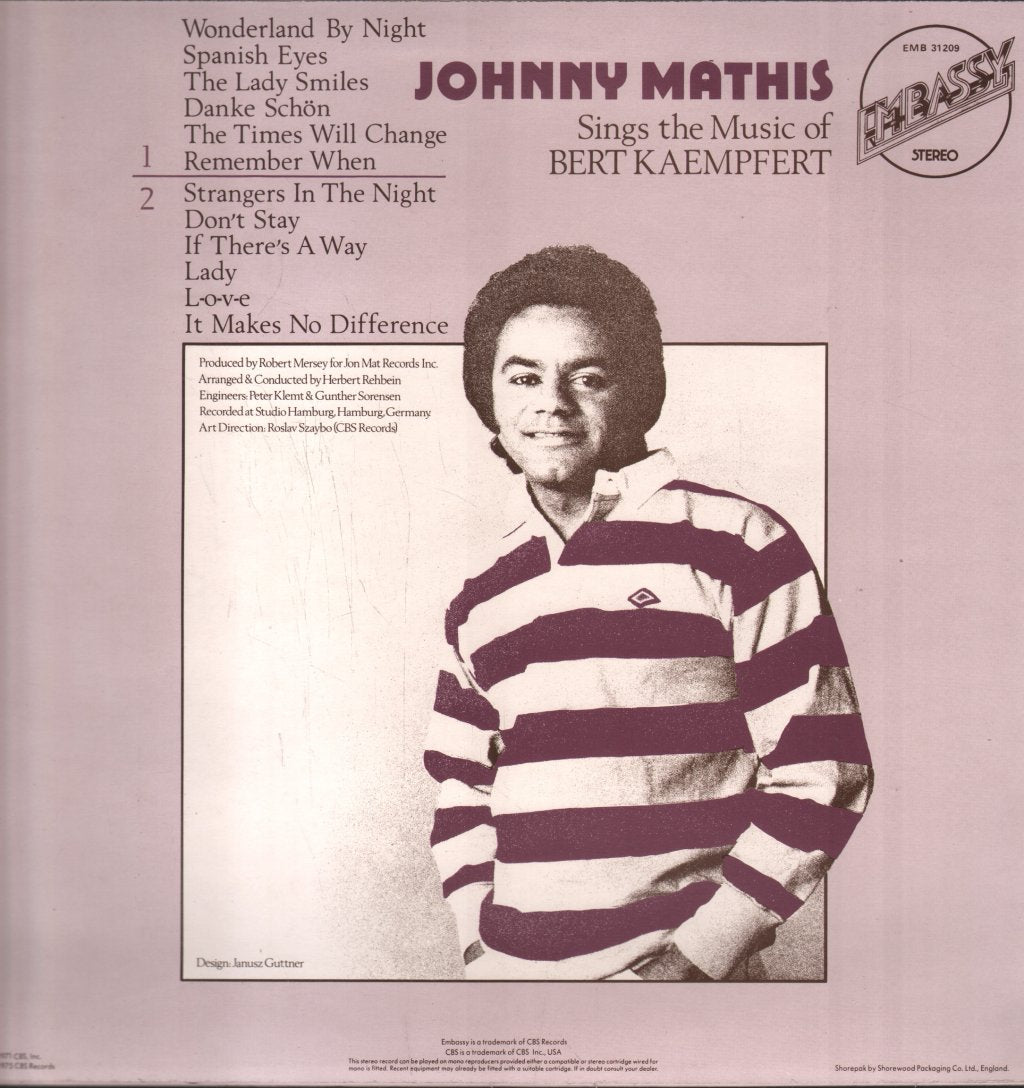 Johnny Mathis - Sings The Music Of Bert Kaempfert - Lp