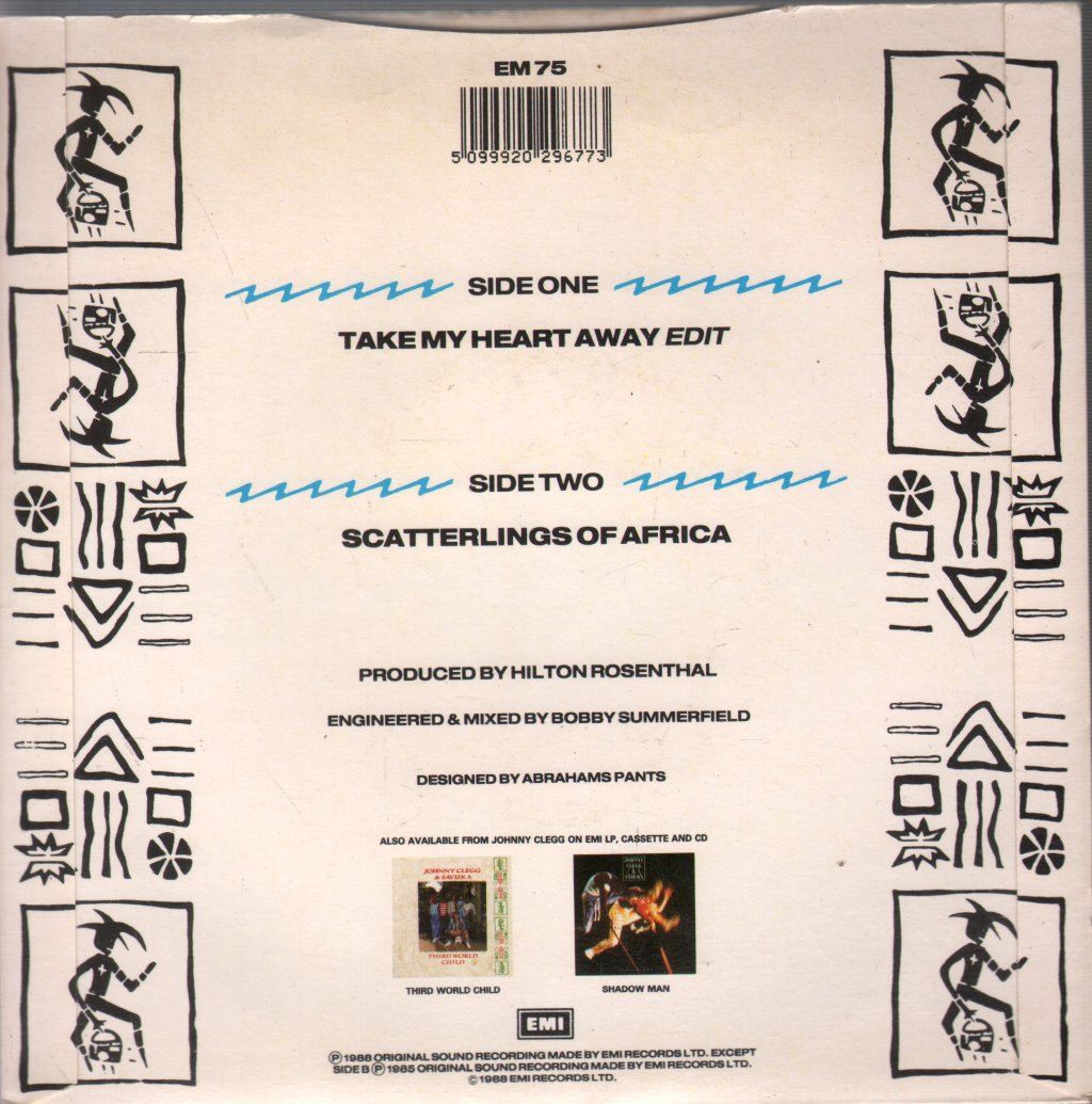 Johnny Clegg And Savuka - Take My Heart Away - 7 Inch