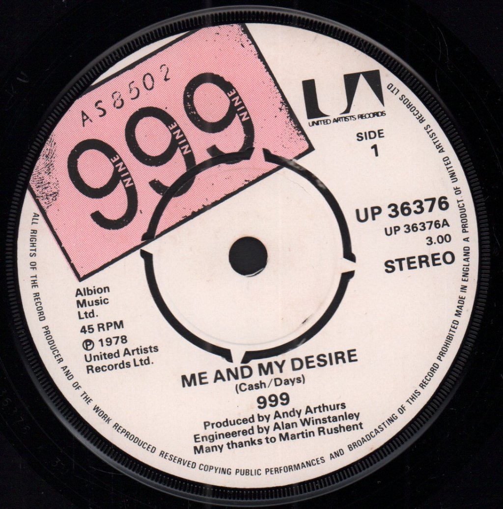 999 - Me And My Desire - 7 Inch