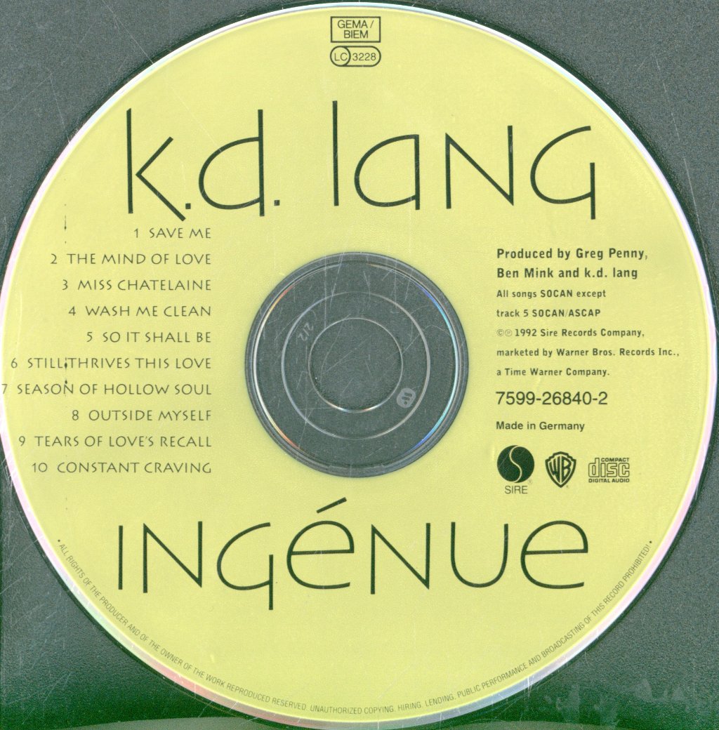 K.D. Lang - Ingenue - Cd