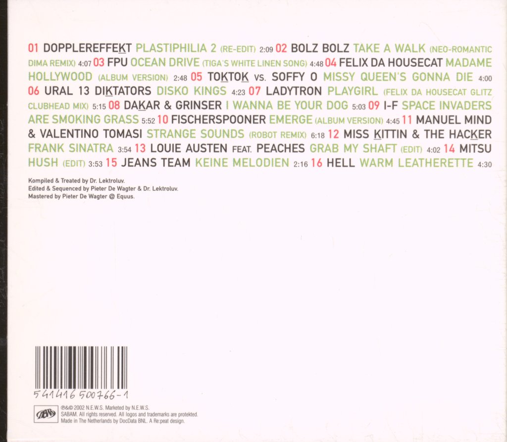 Various Artists - Dr Lektroluv - An Elektion Of Elektrifying Elektro Pop - Cd