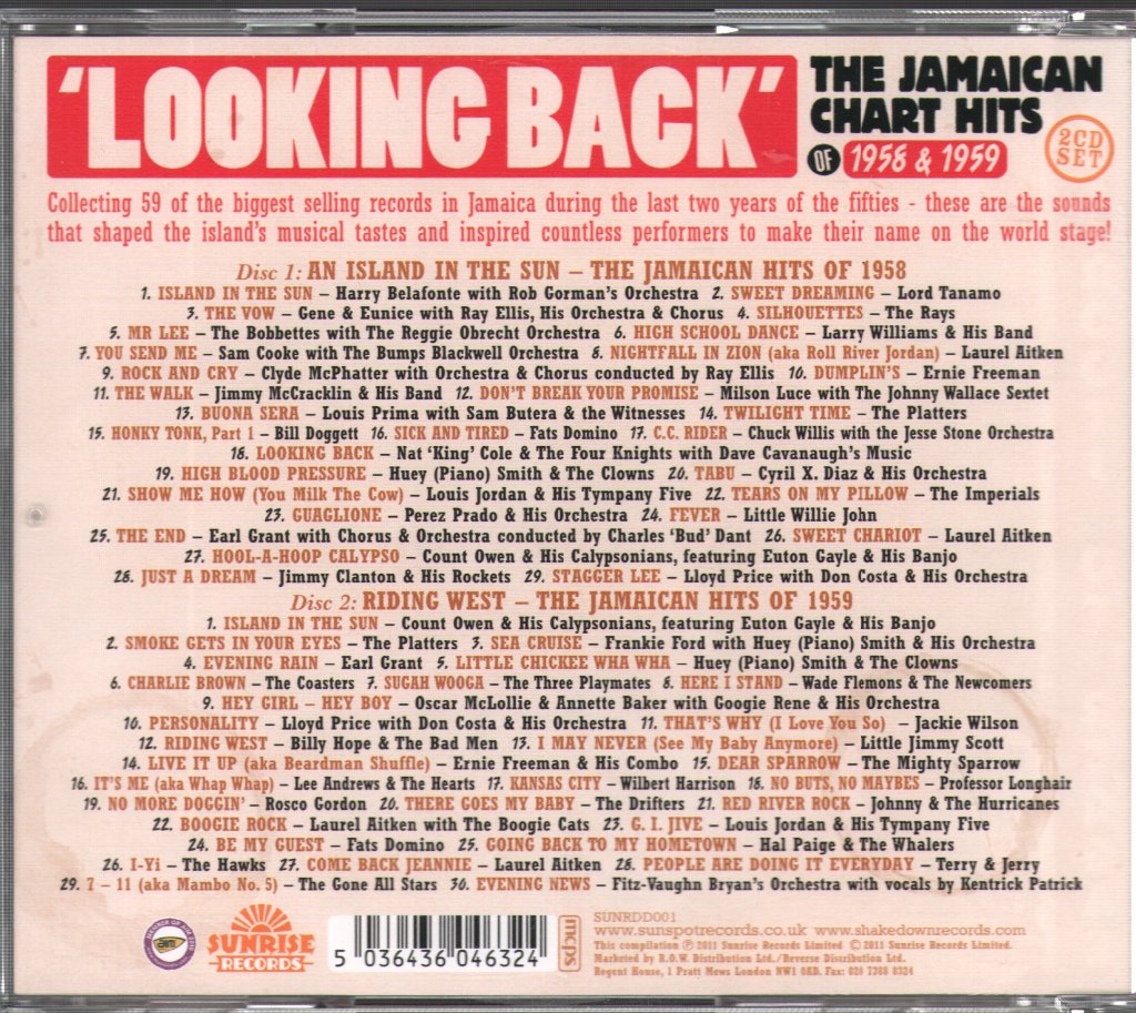 Various Artists - Looking Back The Jamaican Chart Hits 1958 & 1959 - Double Cd