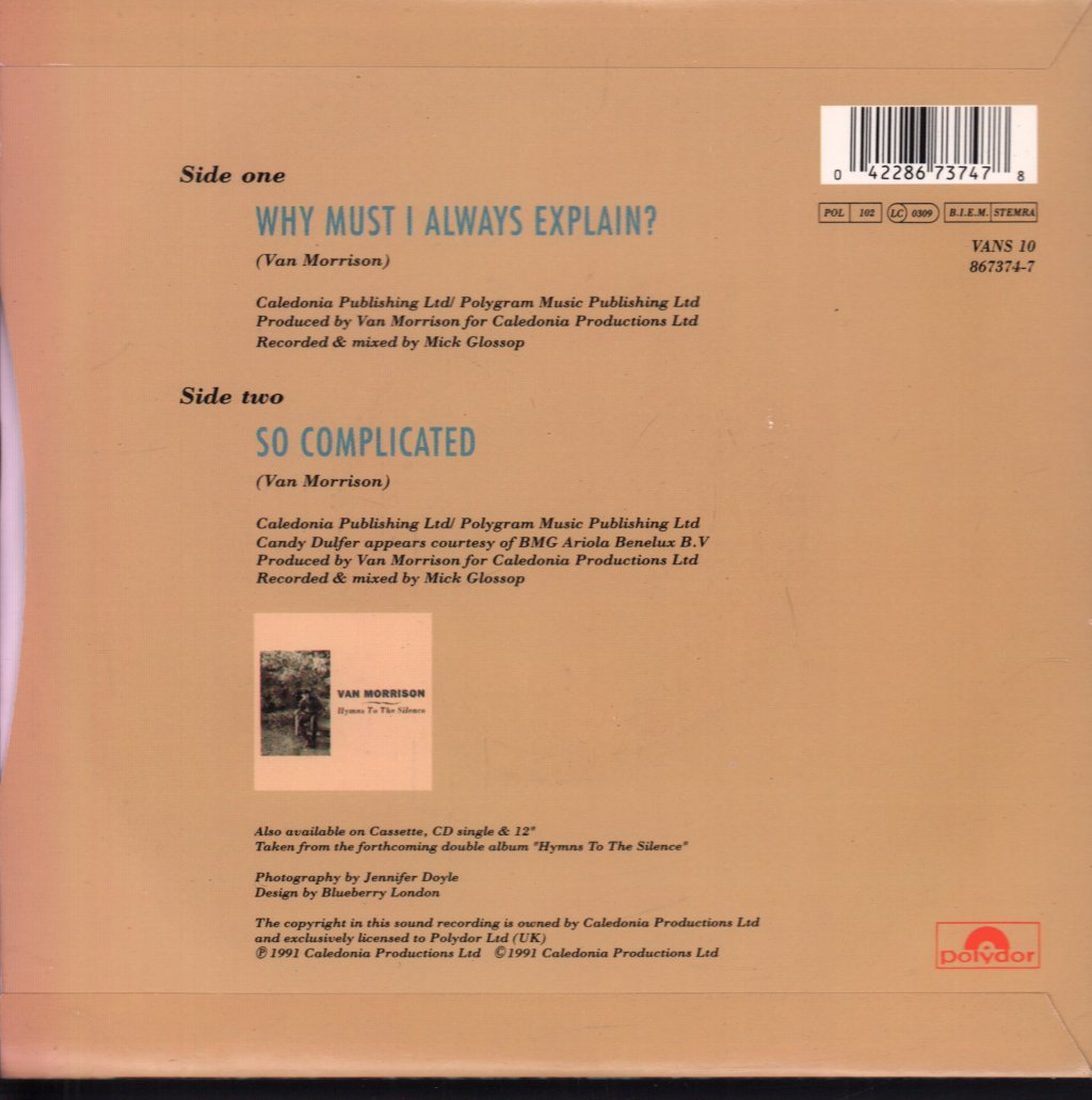 Van Morrison - Why Must I Always Explain - 7 Inch