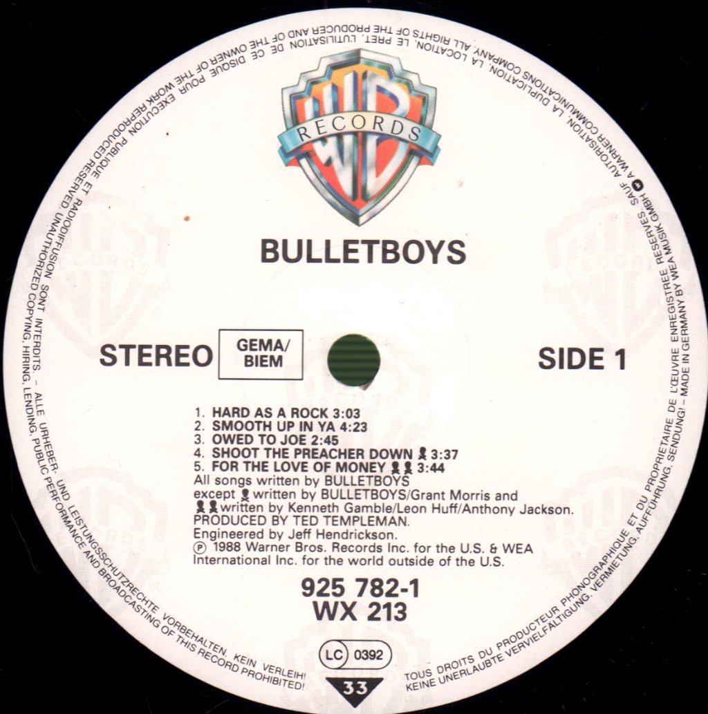 Bullet Boys - Bullet Boys - Lp