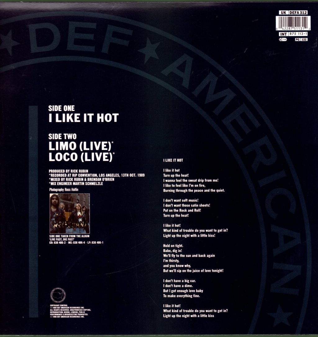 Wolfsbane - I Like It Hot - 12 Inch