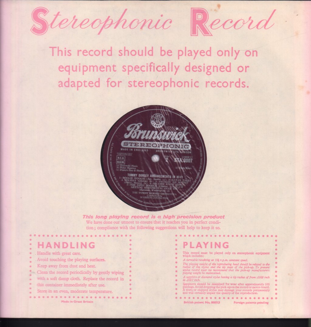 Tommy Dorsey Orchestra Starring Warren Covington - Fabulous Arrangements Of Tommy Dorsey In Hi-Fi - Lp