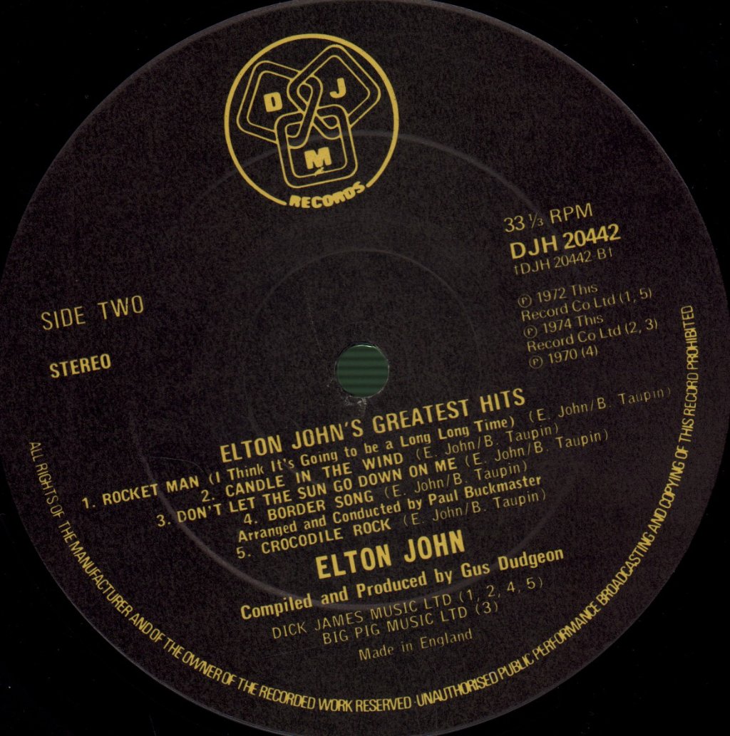 Elton John - Greatest Hits - Lp