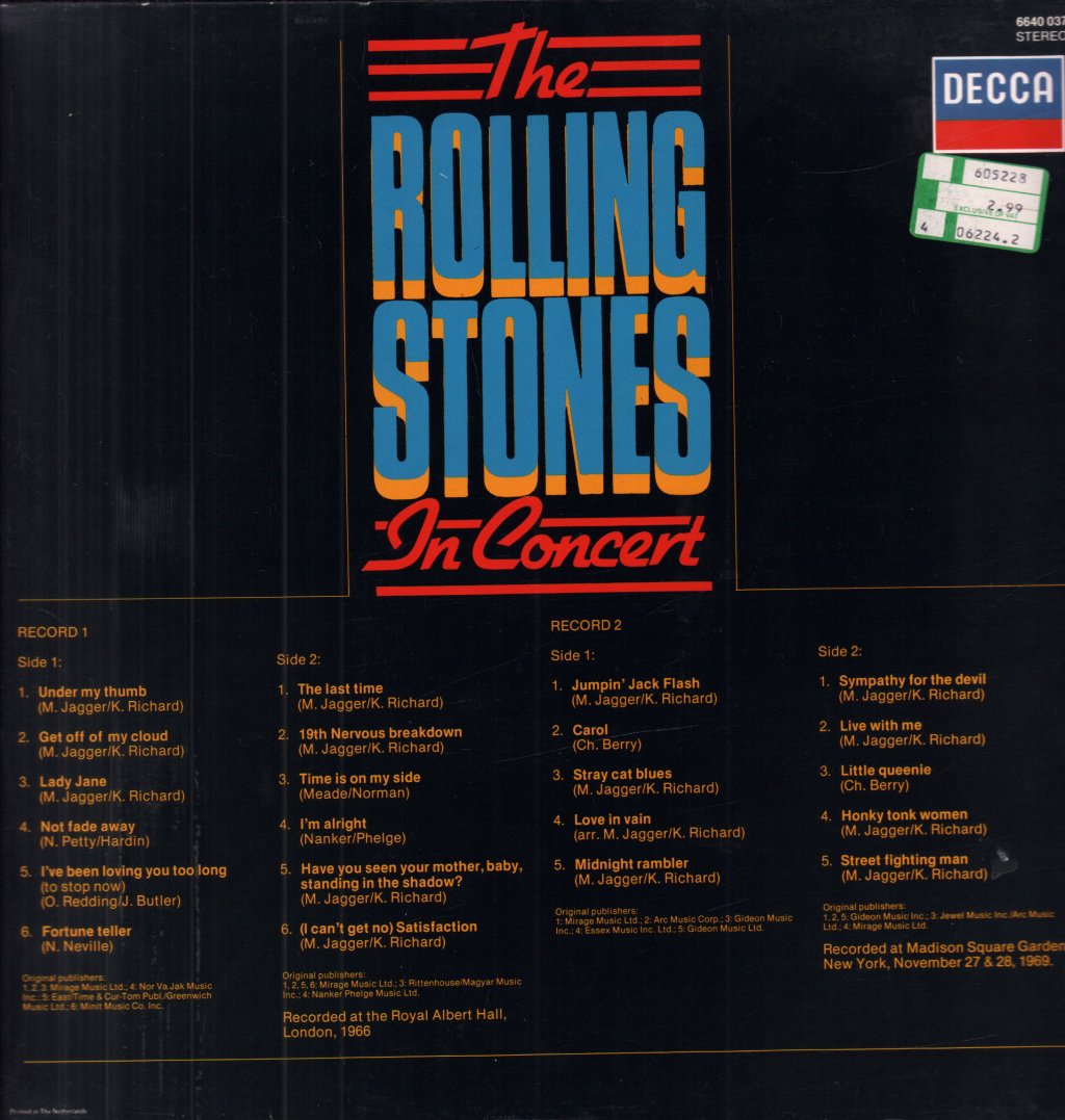 Rolling Stones - In Concert - Double Lp