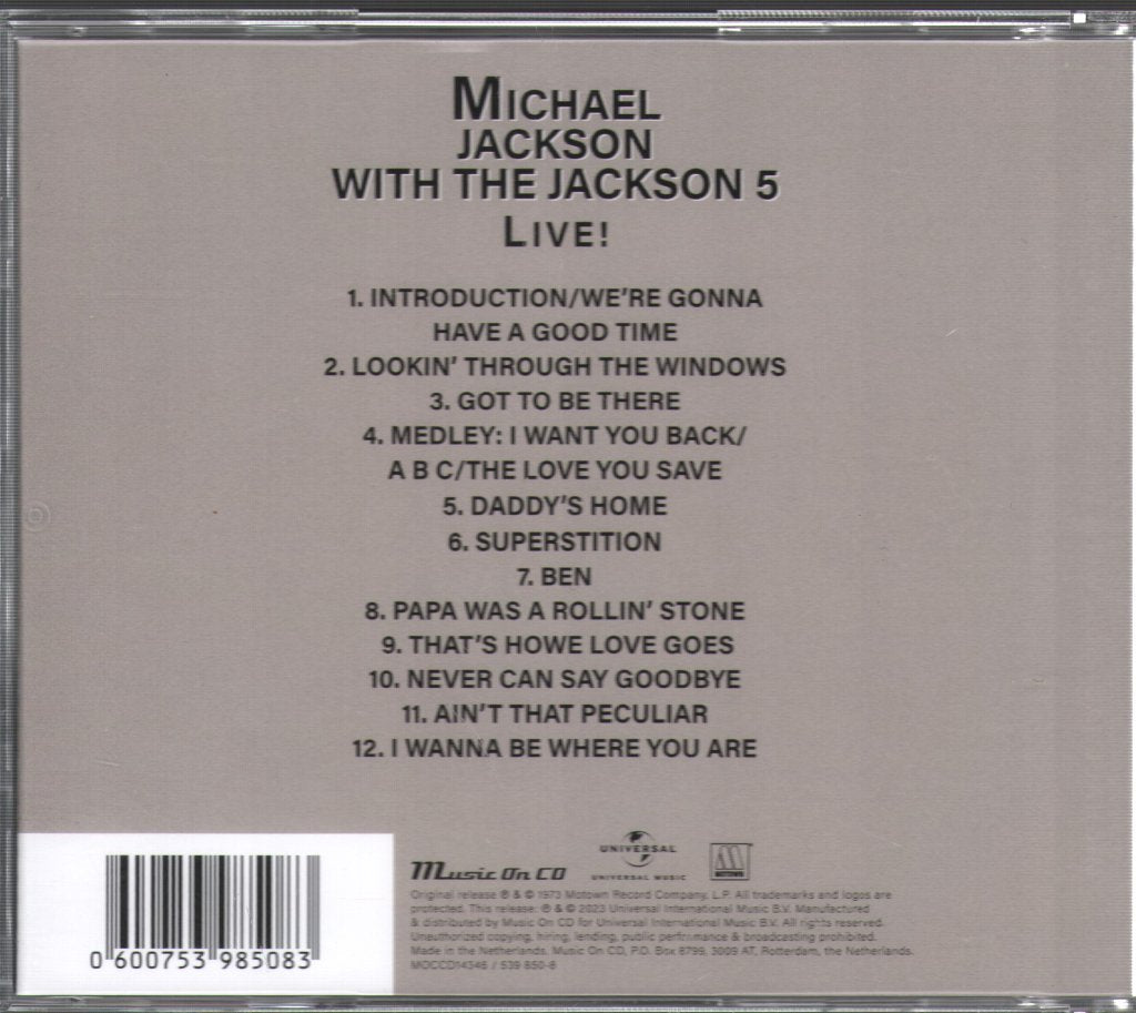 Michael Jackson With The Jackson 5 - Live! - Cd