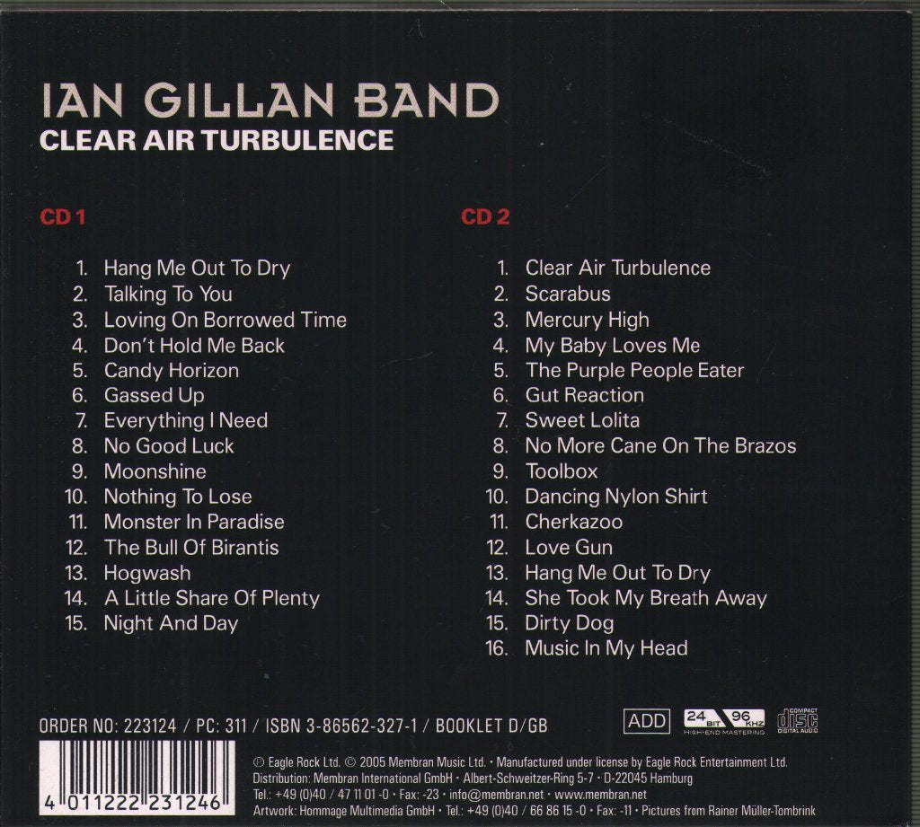 Ian Gillan Band - Clear Air Turbulence - Double Cd