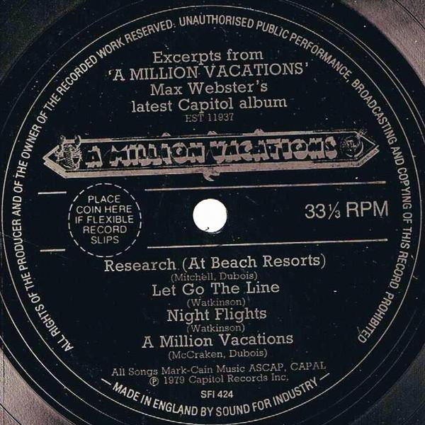 Max Webster - Excerpts From 'A Million Vacations' - 7 Inch