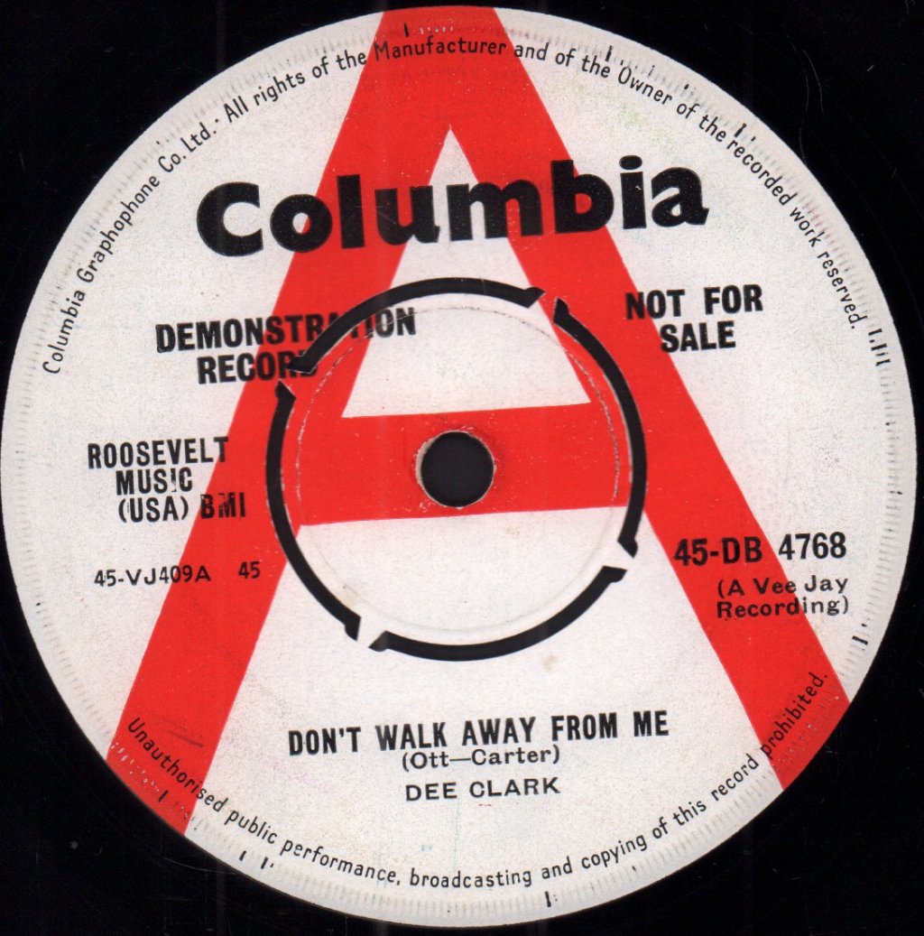 Dee Clark - Don't Walk Away From Me - 7 Inch