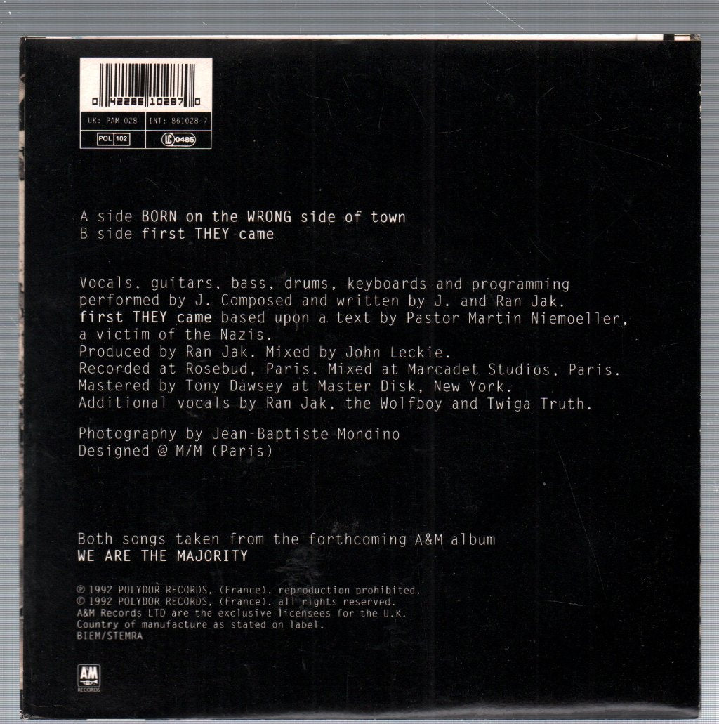 J - Born On The Wrong Side Of Town - 7 Inch