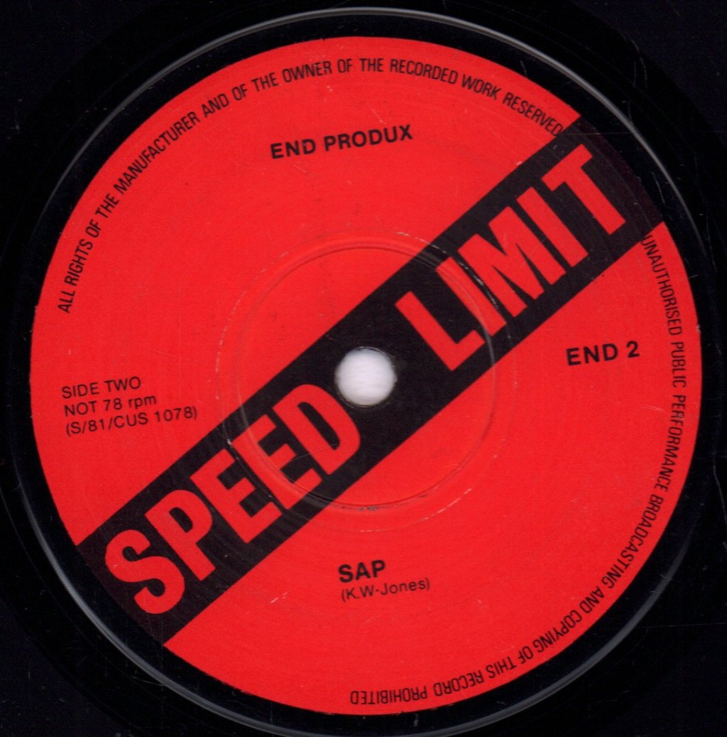 speed limit (new wave / punk group) - Rock Against British Rail / Sap - 7 Inch