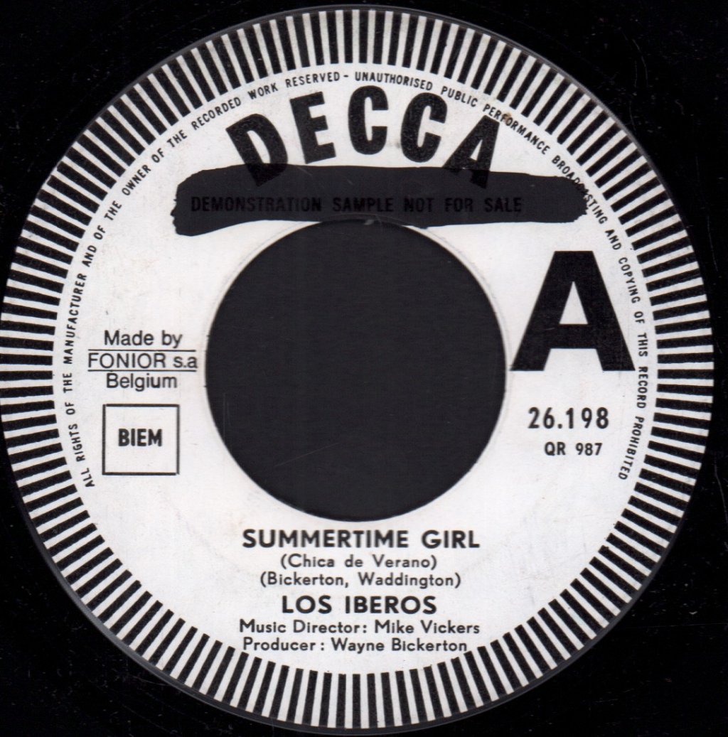 Los Iberos - Summertime Girl / Hiding Behind My Smile - 7 Inch