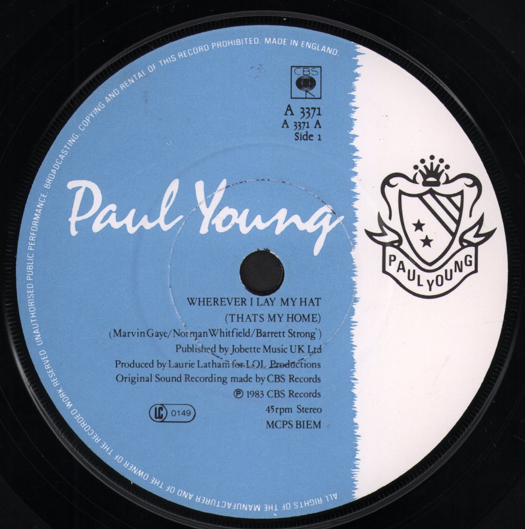 Paul Young - Wherever I Lay My Hat - 7 Inch