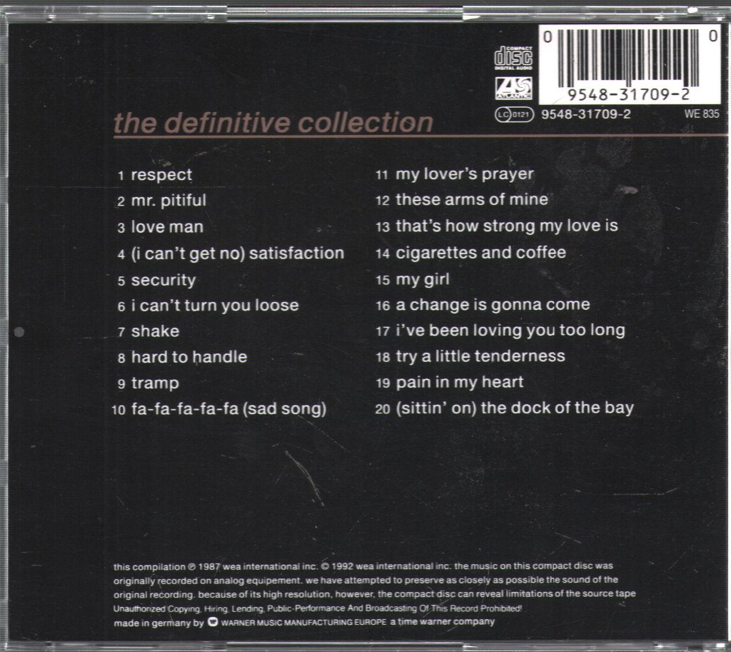 Otis Redding - Dock Of The Bay - The Definitive Collection - Cd