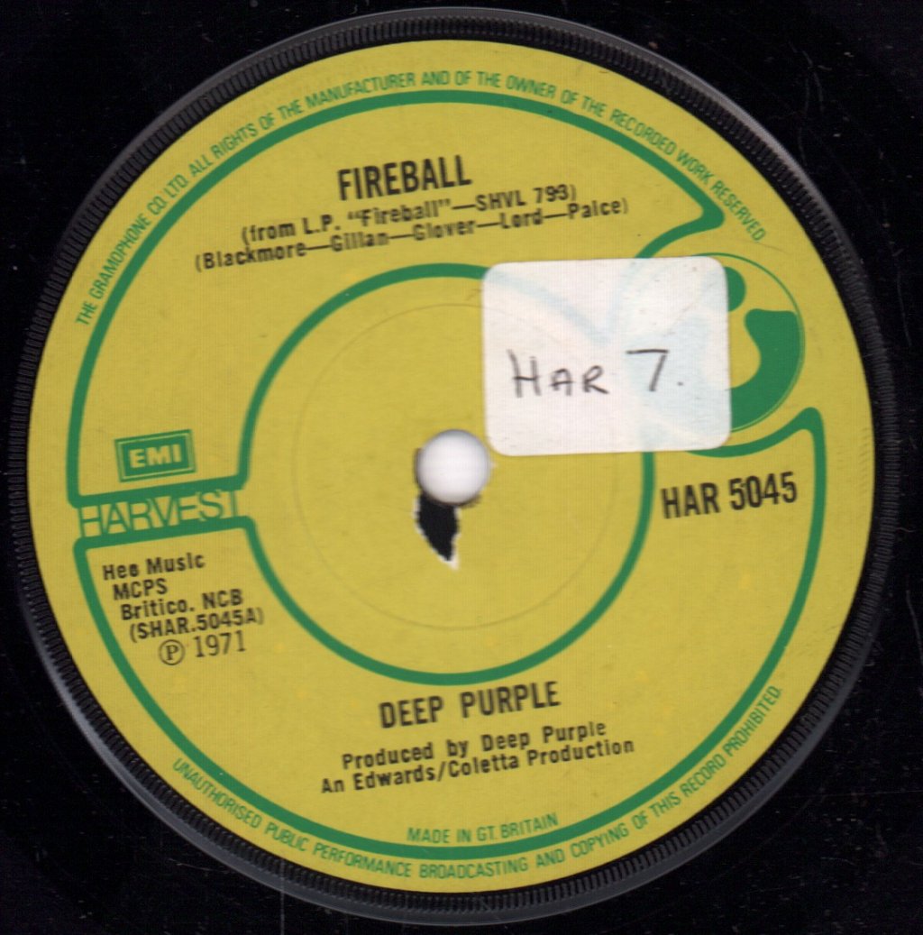 Deep Purple - Fireball - 7 Inch
