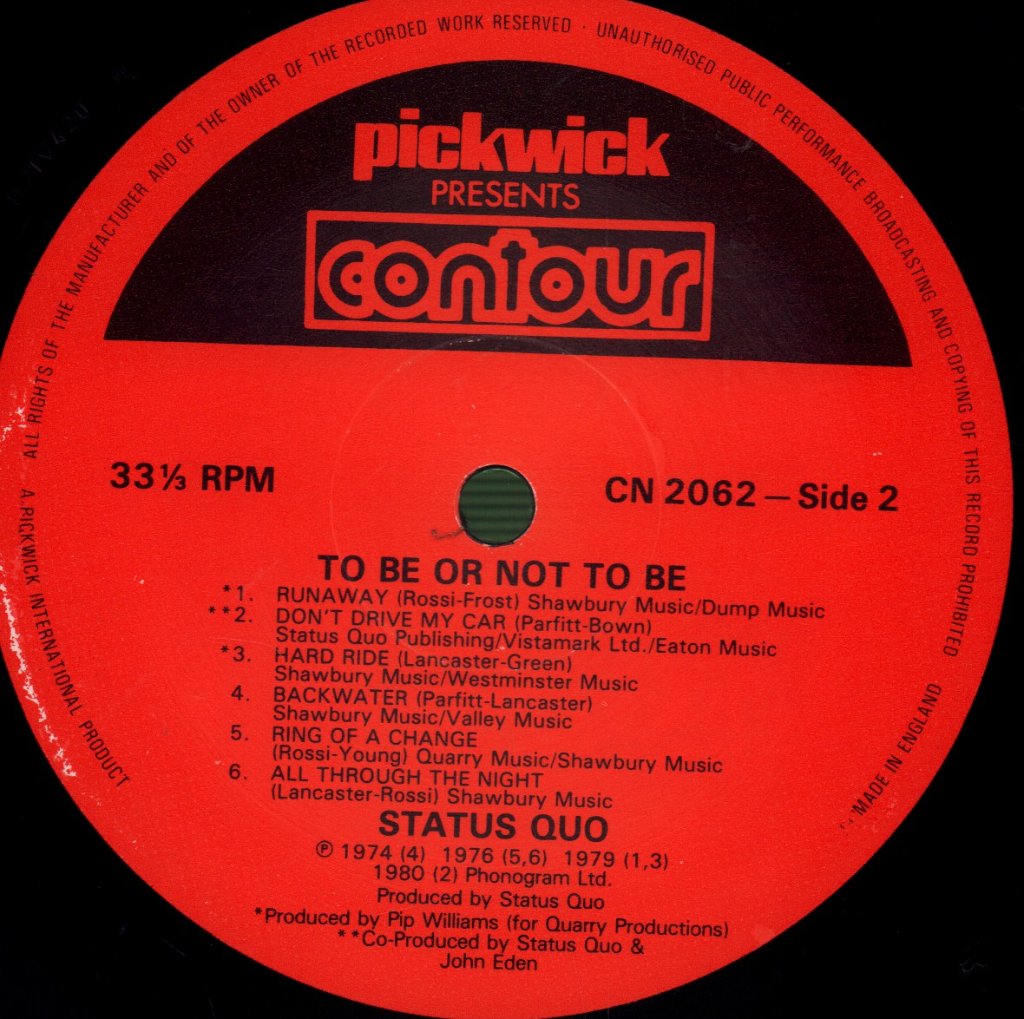 Status Quo - To Be Or Not To Be - Lp