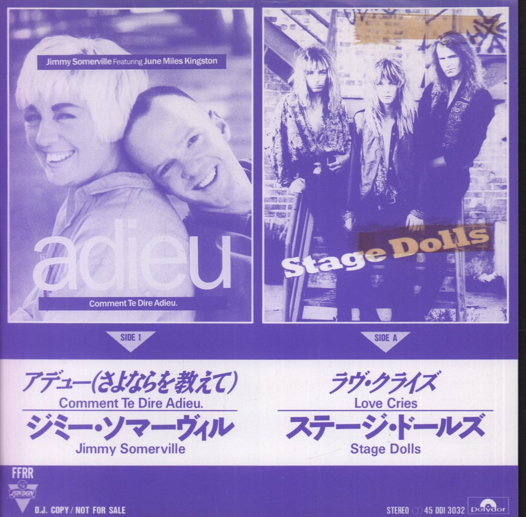 Jimmy Somerville Featuring June Miles Kingston / Stage Dolls - Comment Te Dire Adieu / Love Cries - 7 Inch