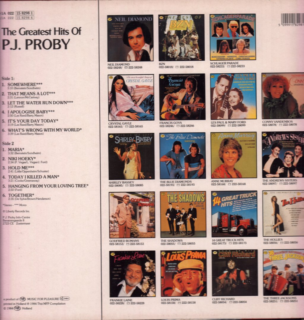 P.J. Proby - Greatest Hits Of - Lp
