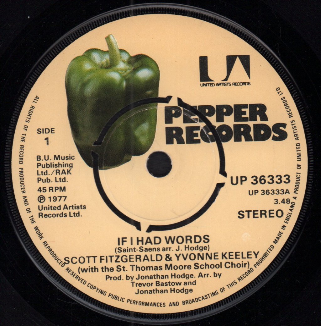 Scott Fitzgerald And Yvonne Keeley - If I Had Words - 7 Inch