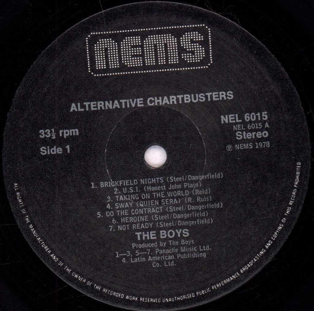 Boys (Punk Group) - Alternative Chartbusters - Lp
